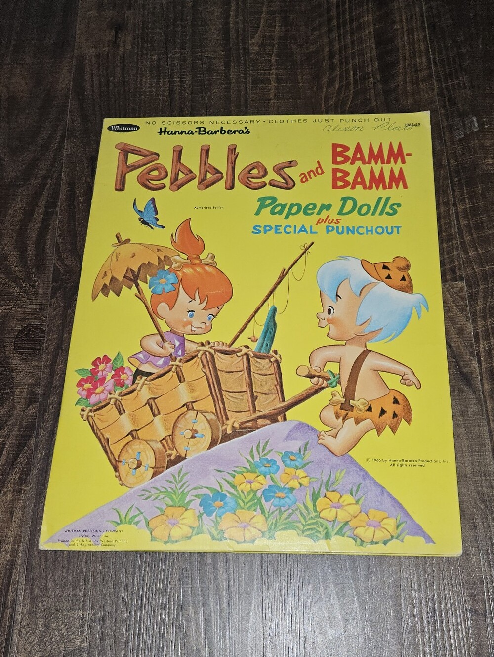 Vintage Flinstones Pebbles And Bamm-Bamm Paper Dolls